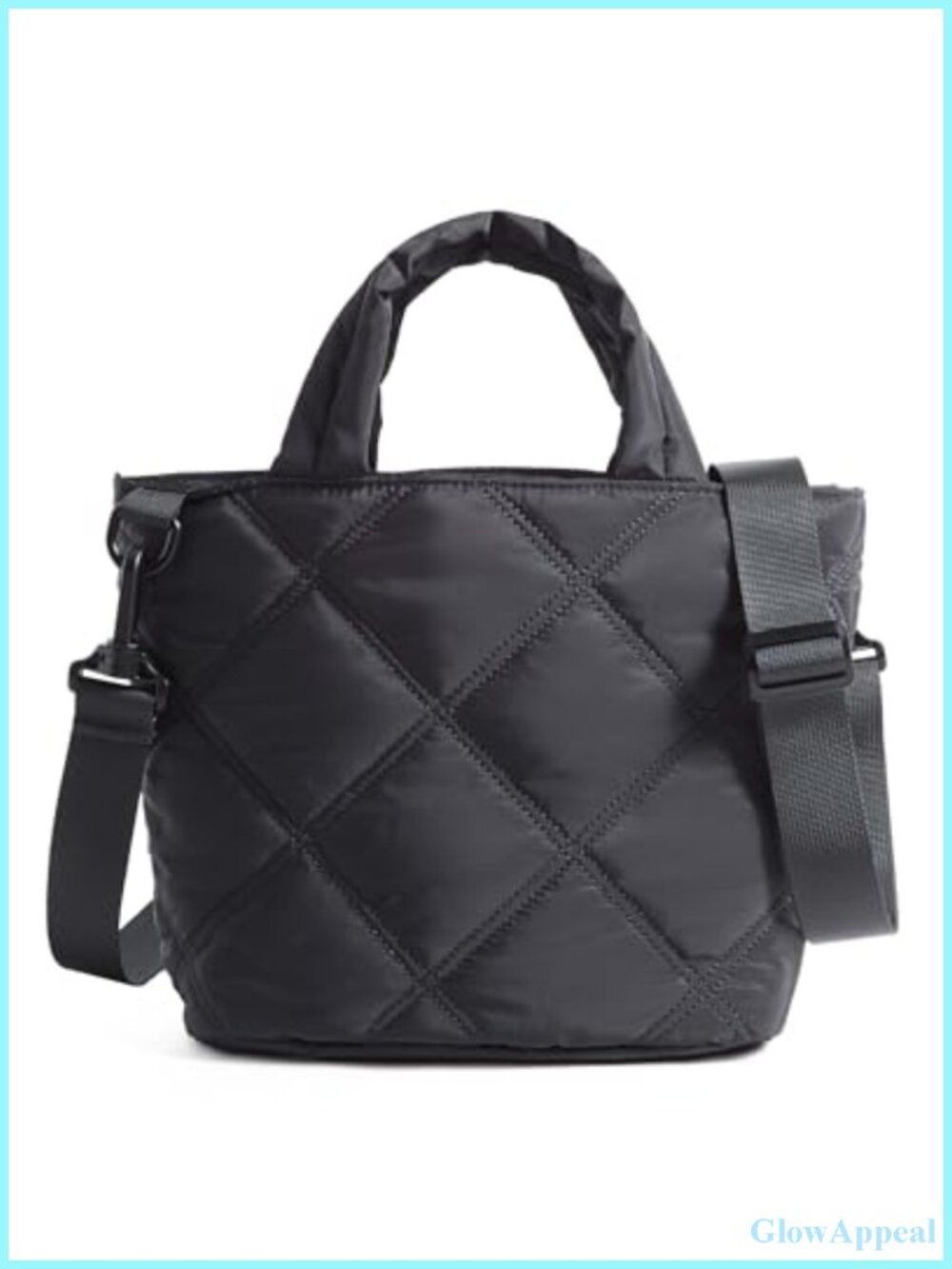 Quilted Puffer Crossbody Bag for Women Lightweight Nylon Shoulder Purse Travel